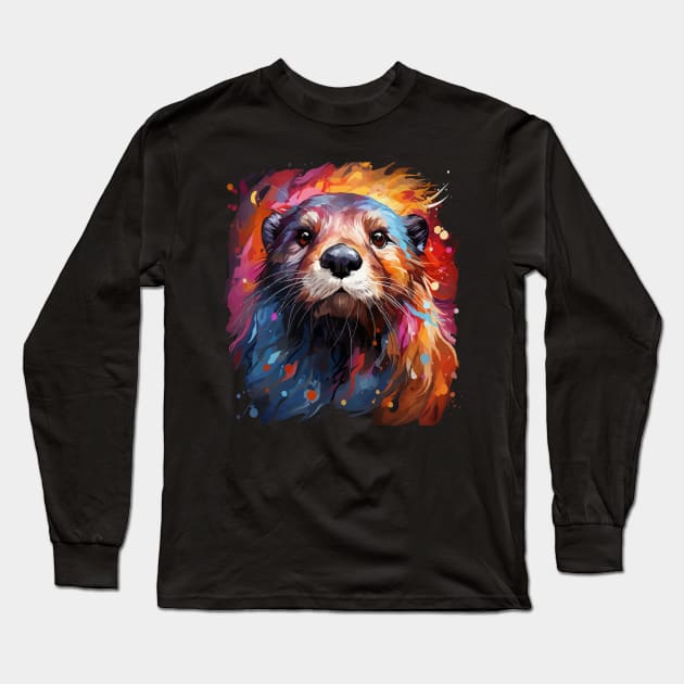 Otter Rainbow Long Sleeve T-Shirt by JH Mart